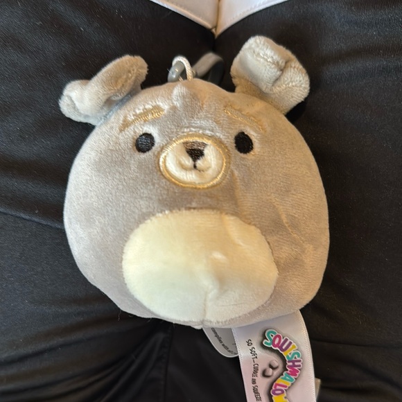 Shaun the Gray dog squishmallow Stuffed Animal clip NWT - Picture 1 of 4
